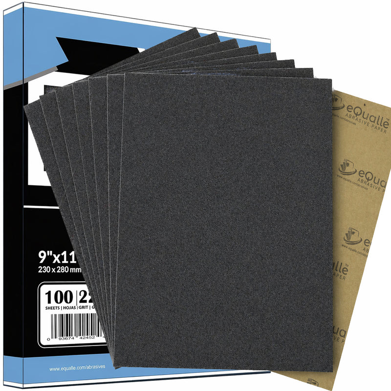 3000 Grit Sandpaper Sheets – 100 Pack, 9x11 in, Flexible Latex Backing for Wet or Dry Use