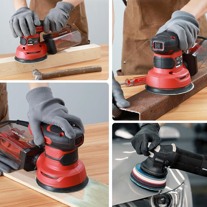 5-Inch 8-Hole Sanding Discs, Hook & Loop, Assorted Grit (50-Pack)